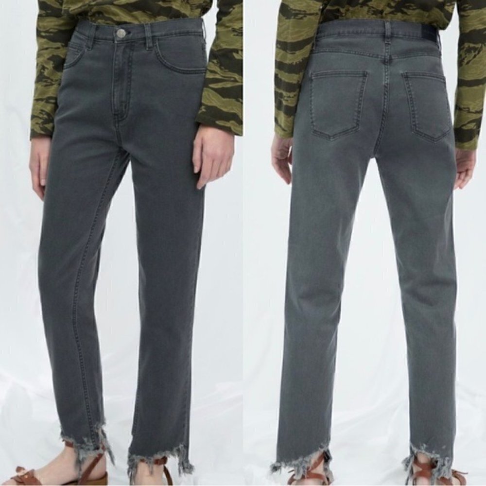 NWT Anthropologie M.i.H Mimi High Rise Vintage Slim Grey Jeans Size 25